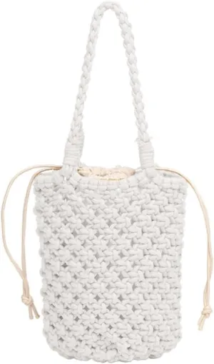 Handmade Fishnet Handbags for Women Beach-Bag Hollow Shoulder Bag Ladies Bucket Bag Female Vacation Bag