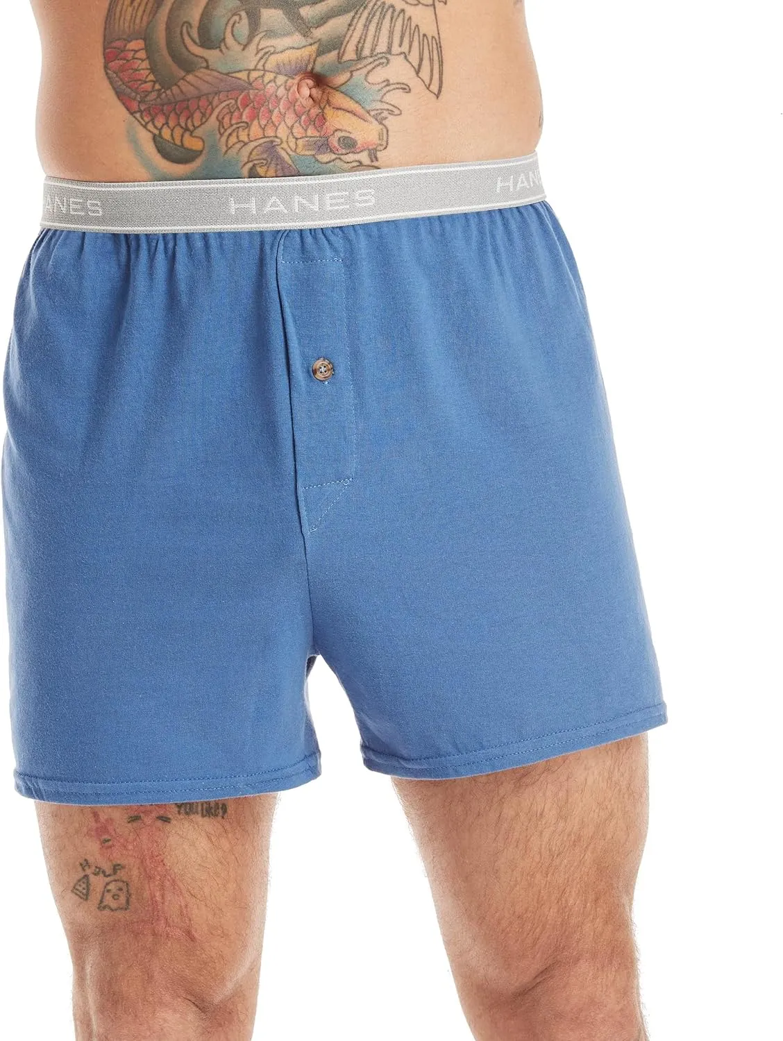 Hanes Men's Boxers, Cotton Knit Comfortable Boxer Underwear, Moisture-wicking Cotton Boxers, 5-pack