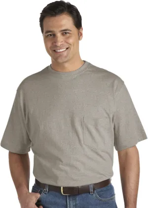 Harbor Bay by DXL Men's Big and Tall Moisture-Wicking Pocket T-Shirt Cement Heather 7XLT