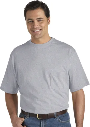 Harbor Bay by DXL Men's Big and Tall Moisture-Wicking Pocket T-Shirt Grey Heather 4XLT