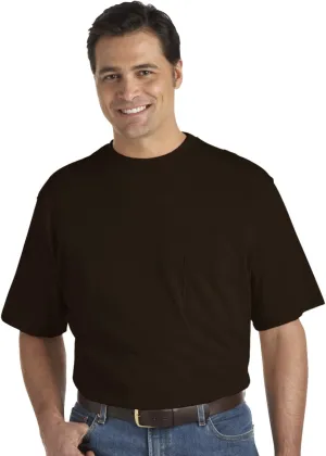 Harbor Bay by DXL Men's Big and Tall Moisture-Wicking Pocket T-Shirt Java Brown 6XLT