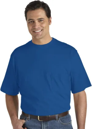 Harbor Bay by DXL Men's Big and Tall Moisture-Wicking Pocket T-Shirt Nautical Blue 3XLT