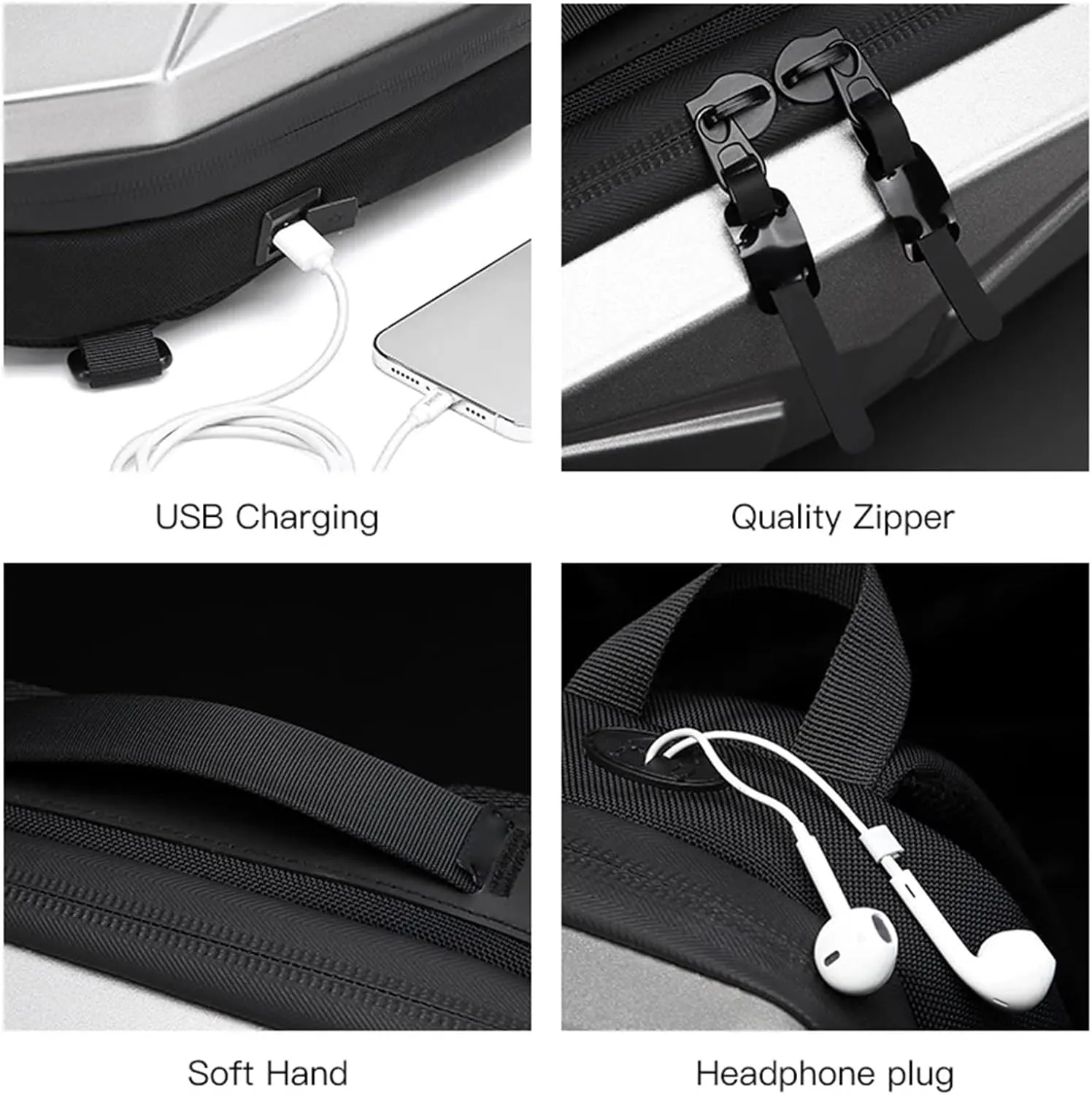 Hard Shell Sling Shoulder Bags Men Chest Bags Teenage Male Short Trip Messenger Crossbody Bag (Color : Silver)