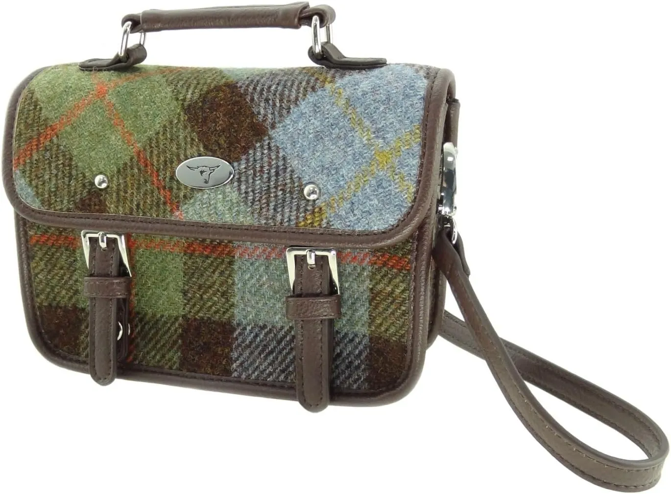Harris Tweed Bervie Mini Satchel Bag With Adjustable & Removable Shoulder Strap