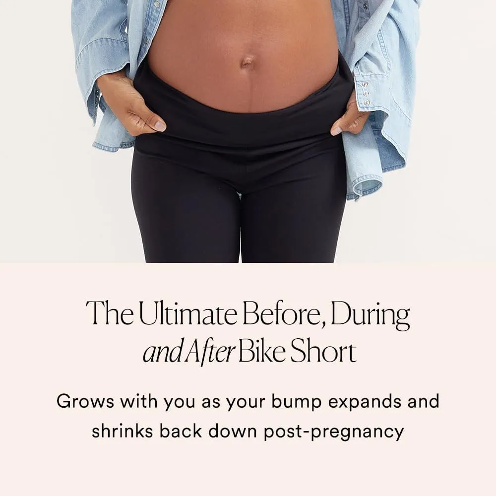 HATCH Over The Belly Maternity Bike Short, Supportive & Sculpting | Premium Moisture-Wicking Fabric | Ultra High Waist Black