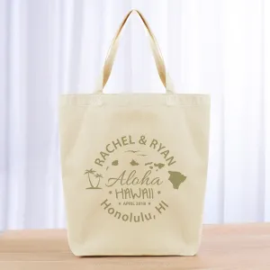 Hawaii Wedding Tote Bag - khaki