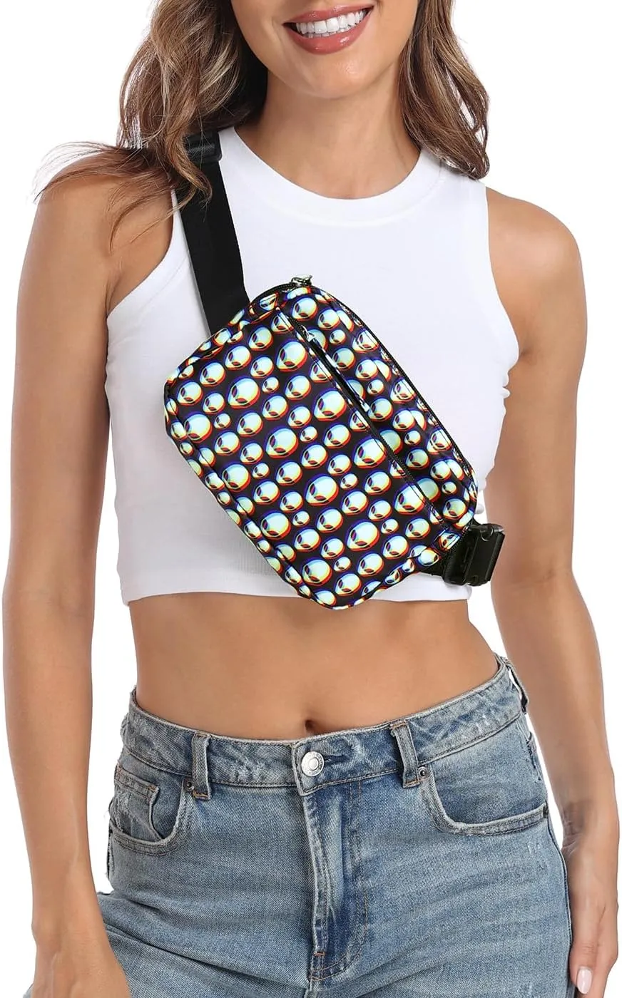 HDE Belt Bag 2L Fanny Pack Cross Body with Adjustable Strap Travel Waist Pack - Zen Alien