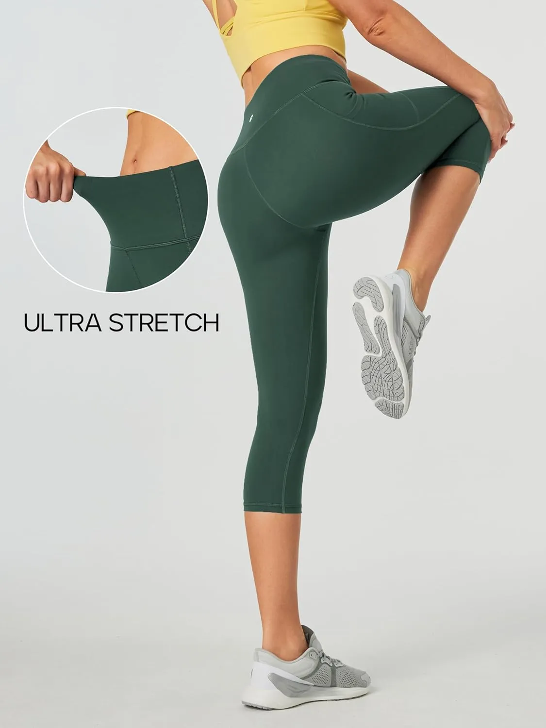 Heathyoga Capri Leggings for Women High Waisted Capri Leggings with Pockets for Women Tummy Control Yoga Pants Women