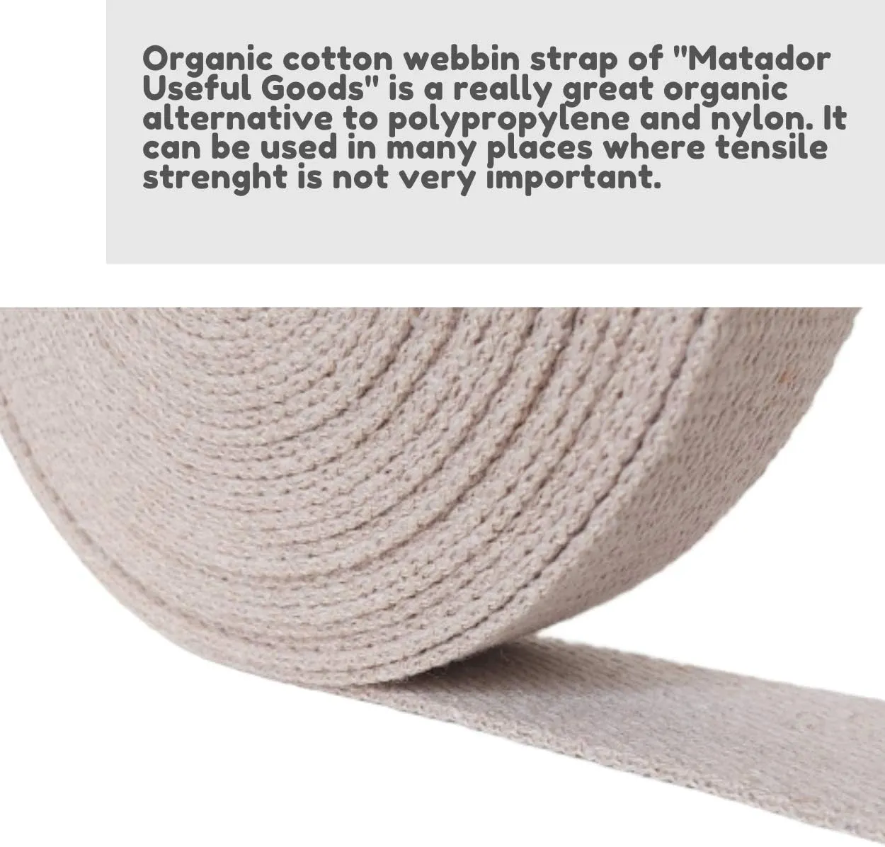Heavy Cotton Webbing 1 1/2 Inch - Straps for Arts and Crafts - (Natural, 10 Yards) - MATADOR USEFUL GOODS