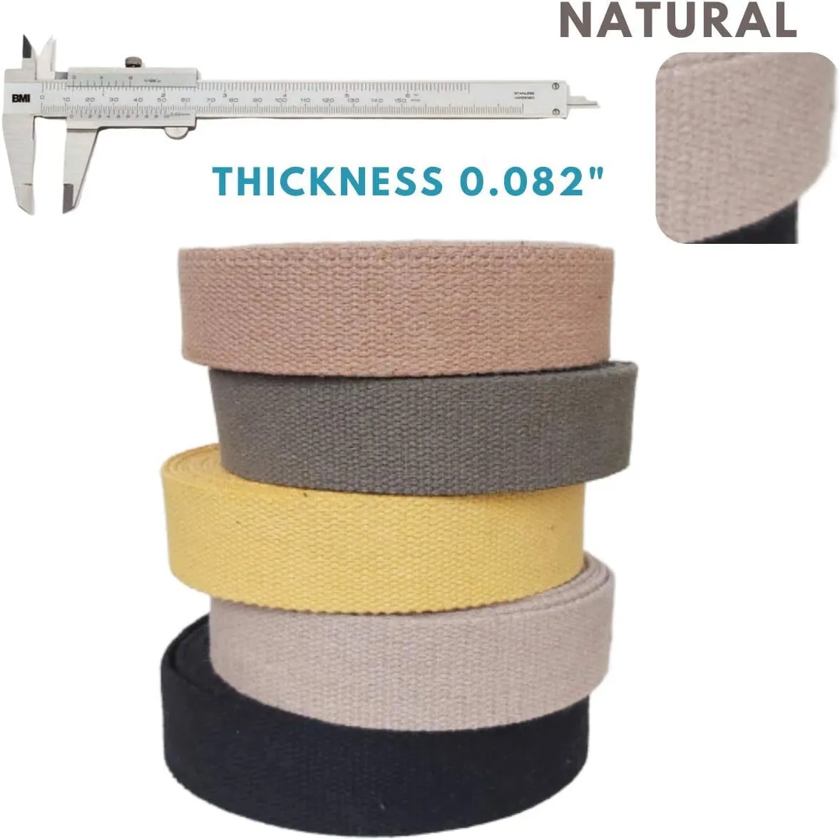 Heavy Cotton Webbing 1 1/2 Inch - Straps for Arts and Crafts - (Natural, 10 Yards) - MATADOR USEFUL GOODS