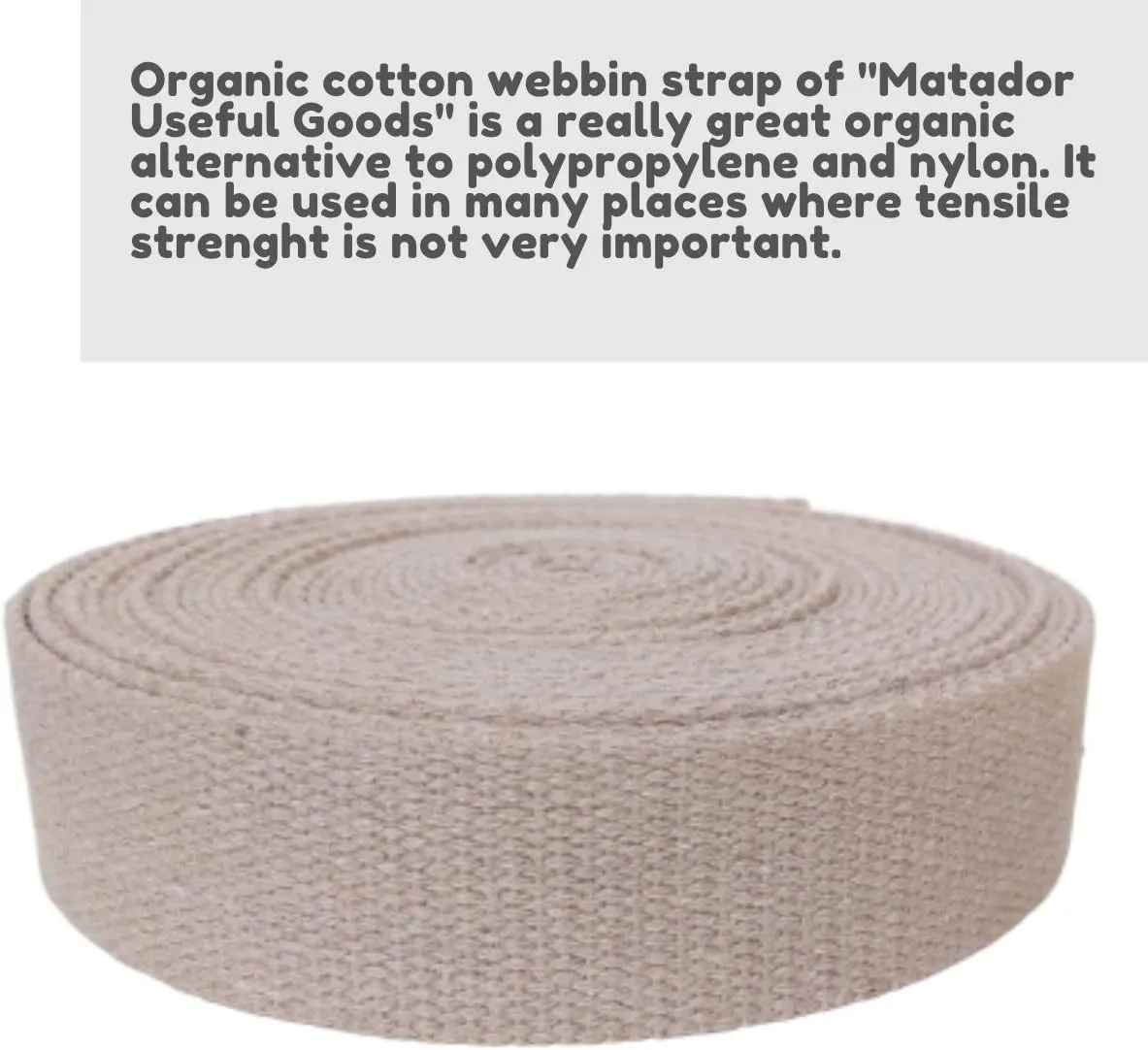 Heavy Cotton Webbing 1 1/2 Inch - Straps for Arts and Crafts - (Natural, 10 Yards) - MATADOR USEFUL GOODS