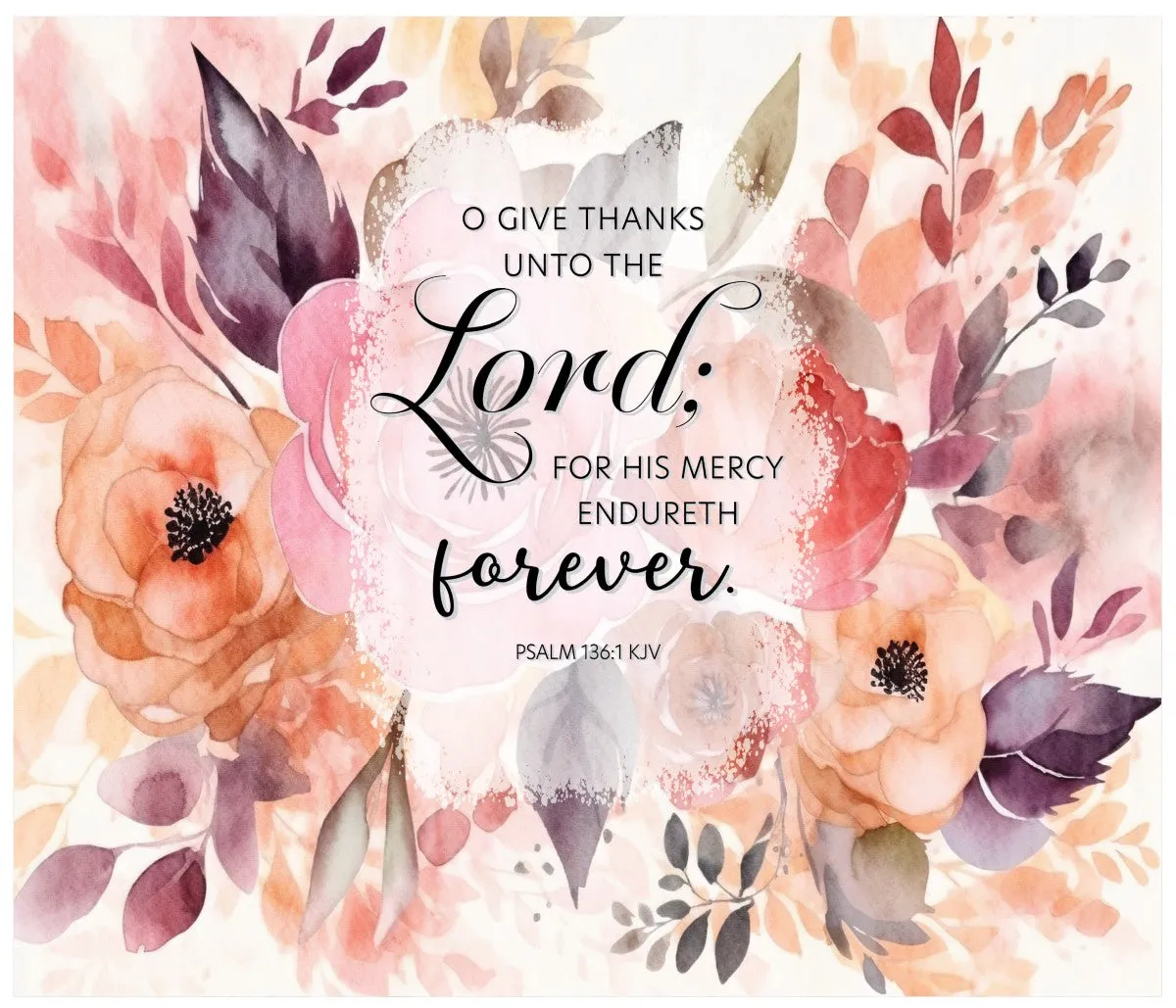 His Mercy Psalm 136 Cotton Fat Quarter Panel