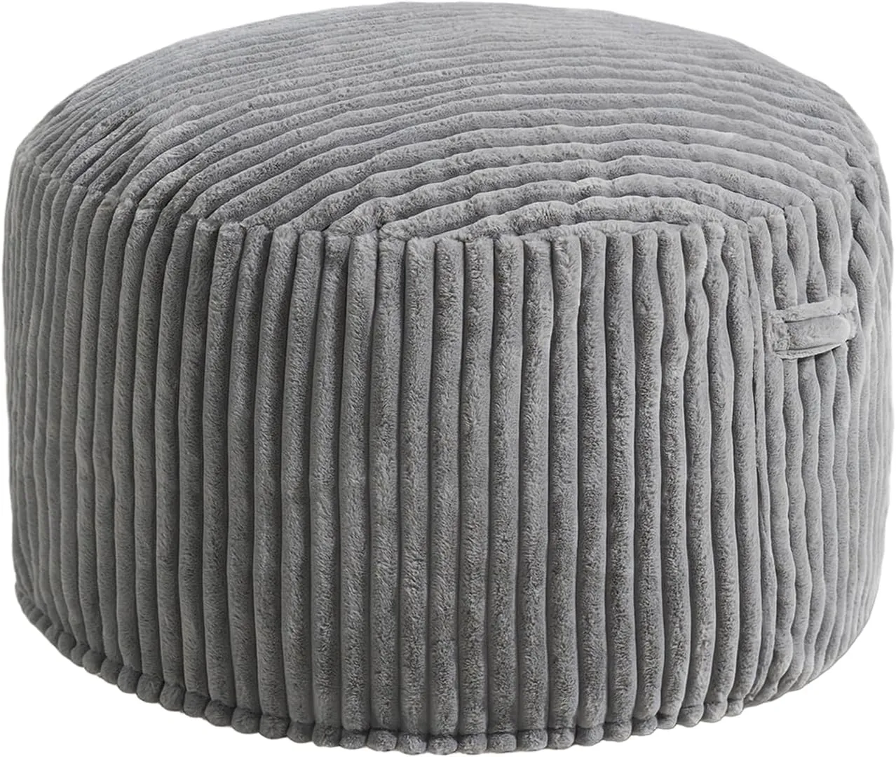 Hobestluk Bean Bag Chairs 2.5FT Bean Bag Chair with Memory Foam Filled & Stripe Plush Cover Bean Bag Chairs for Playroom, Living Room, Bedroom(Grey)