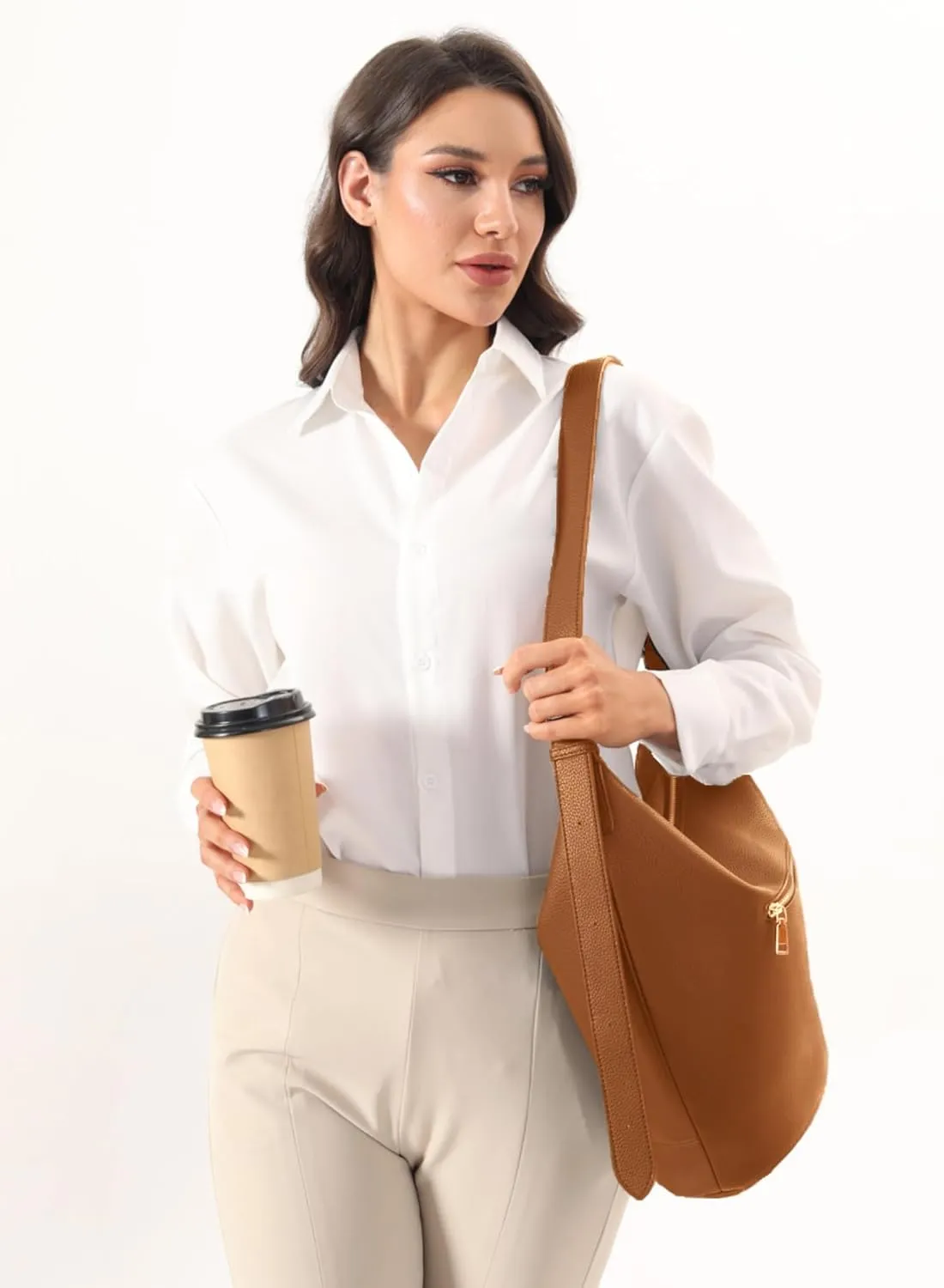 Hobo Crossbody Bags Leather Shoulder Bag Casual Work Handbags 2025 Trendy with Adjustable Strap