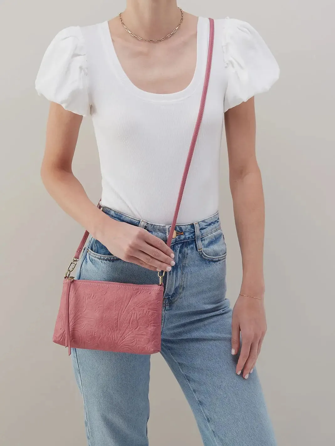 HOBO Darcy Crossbody: Embossed Leather