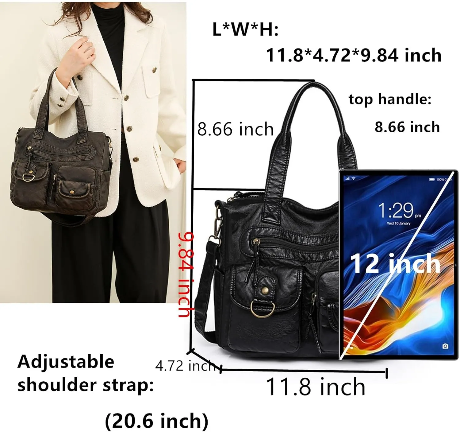 Hobo Handbag and Purses for Women,Top Handle Satchel Purse Tote Shoulder Bags Faux Leather for Ladies