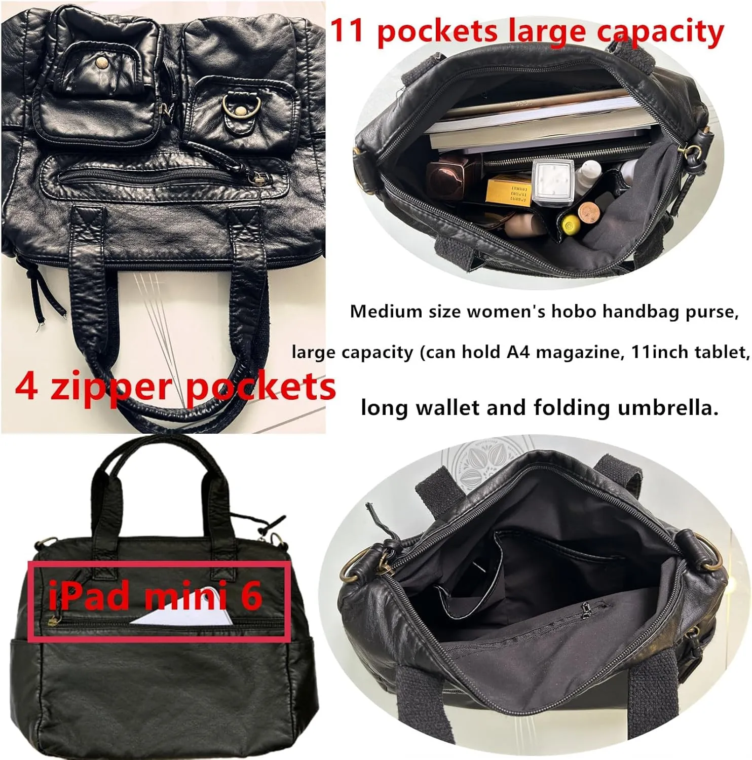 Hobo Handbag and Purses for Women,Top Handle Satchel Purse Tote Shoulder Bags Faux Leather for Ladies