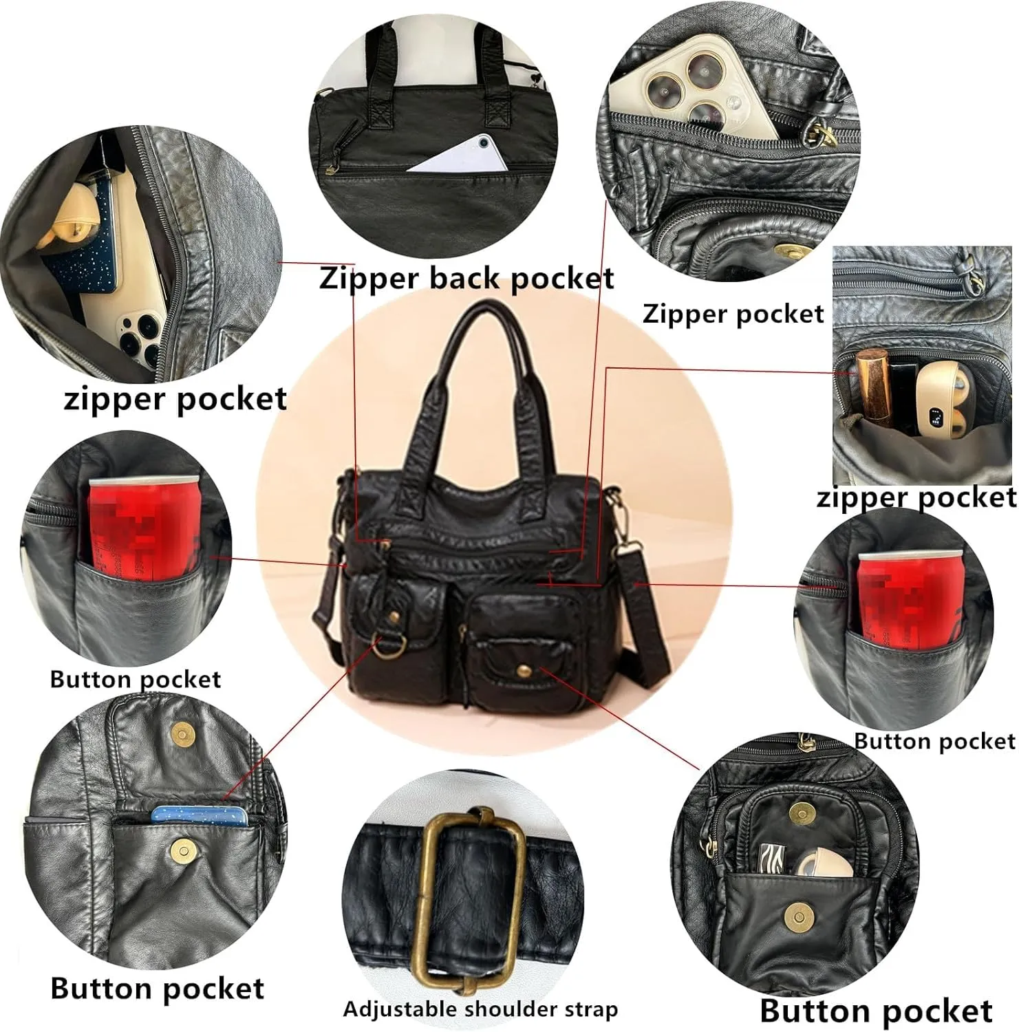 Hobo Handbag and Purses for Women,Top Handle Satchel Purse Tote Shoulder Bags Faux Leather for Ladies