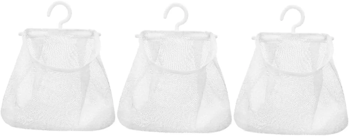 Homoyoyo 3pcs Breathable Hanger Pouch Organizer Mesh Shower Storage Bag for Laundry Kitchen Travel