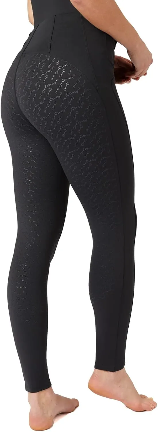 HORZE Ciandra Women's Moisture-Wicking Full Seat Riding Tights with Phone Pocket, UV Protection