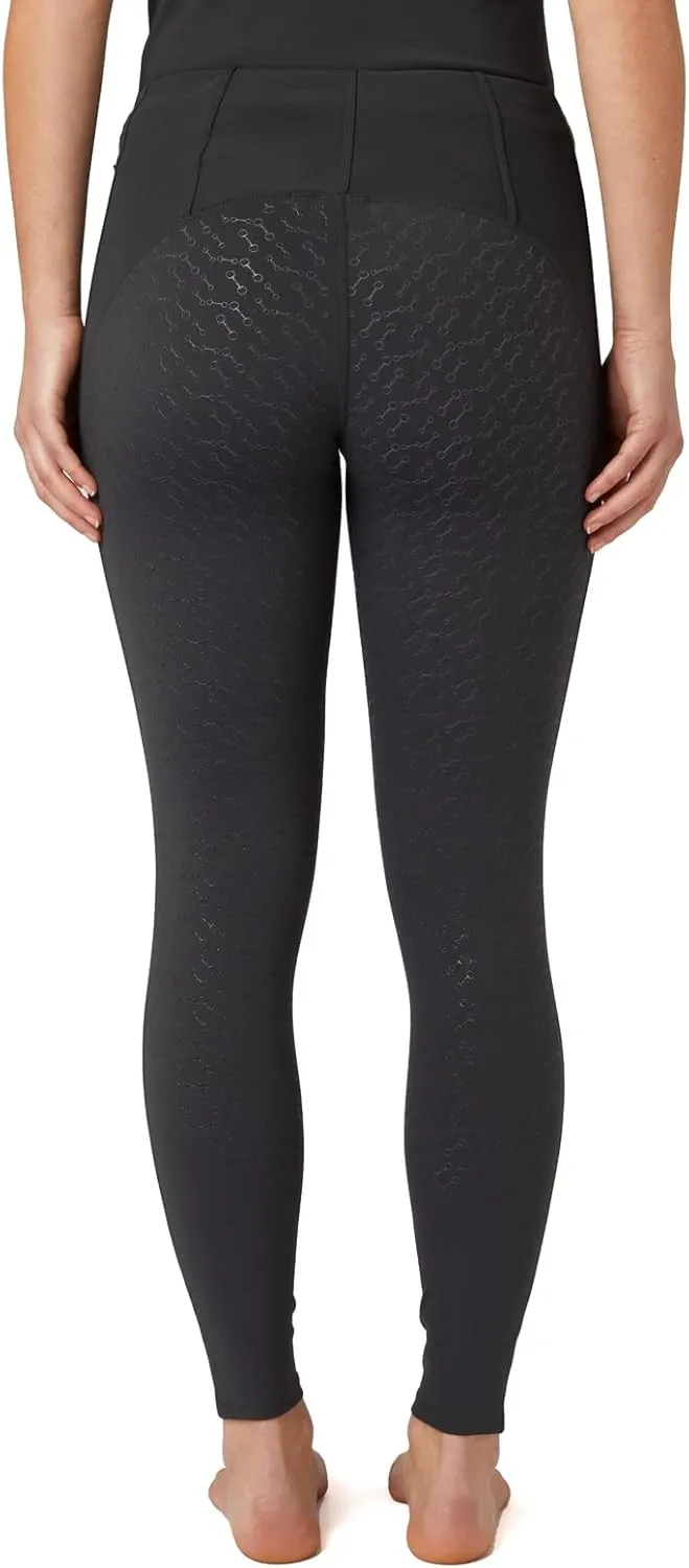 HORZE Ciandra Women's Moisture-Wicking Full Seat Riding Tights with Phone Pocket, UV Protection