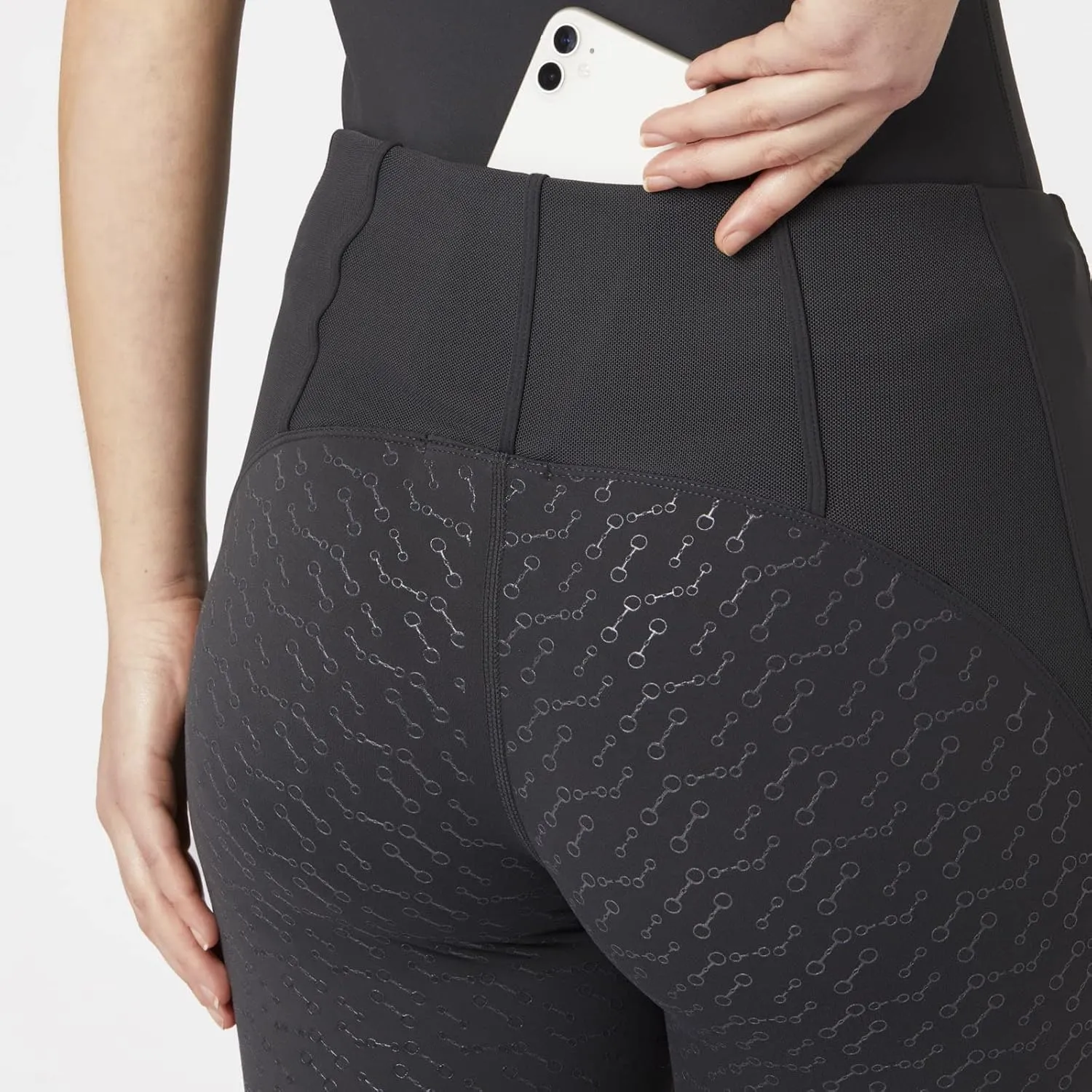 HORZE Ciandra Women's Moisture-Wicking Full Seat Riding Tights with Phone Pocket, UV Protection