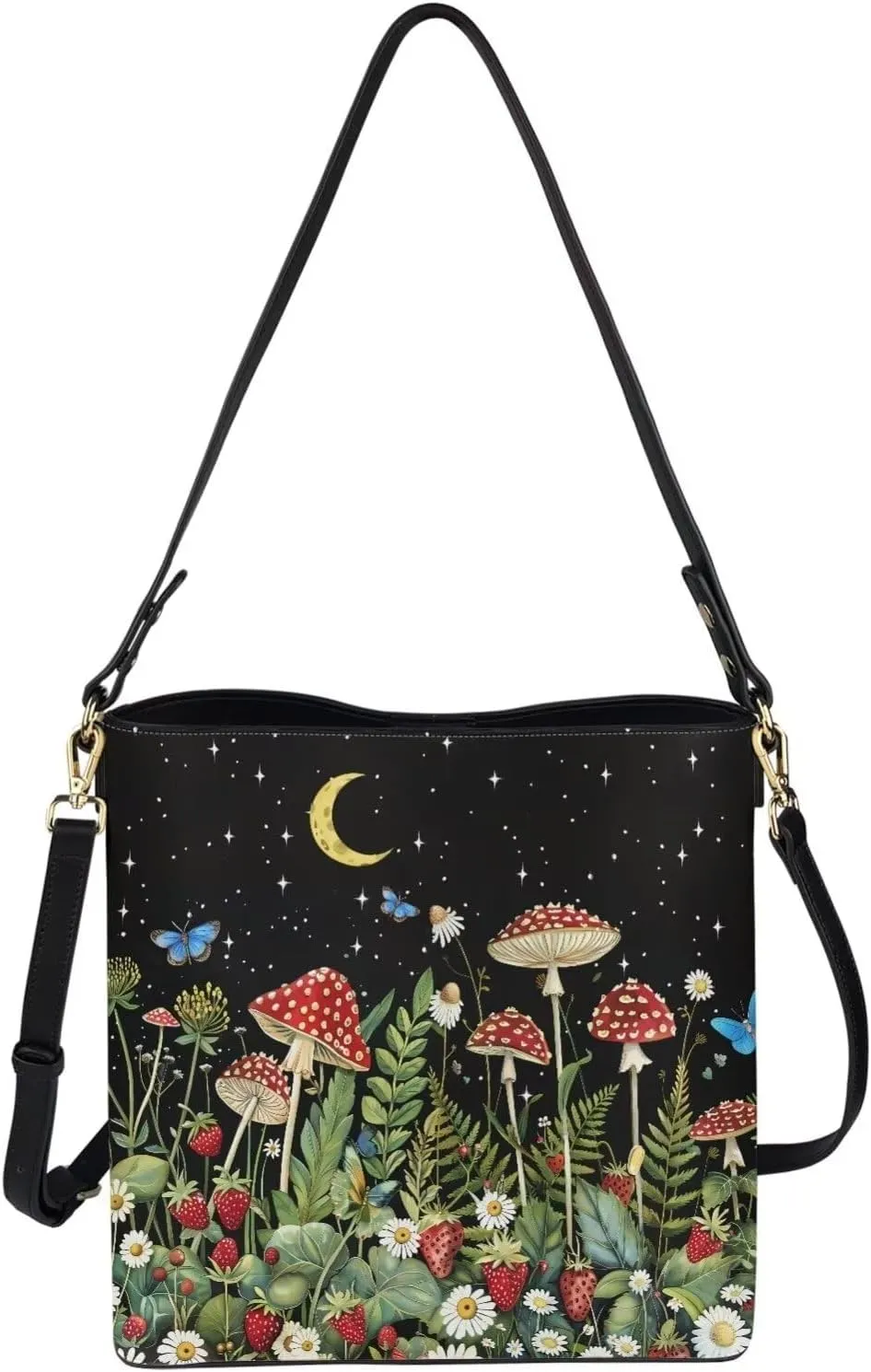 HUGS IDEA Handbags for Women's Leather Hobo Bags Shoulder Bucket Crossbody Purse