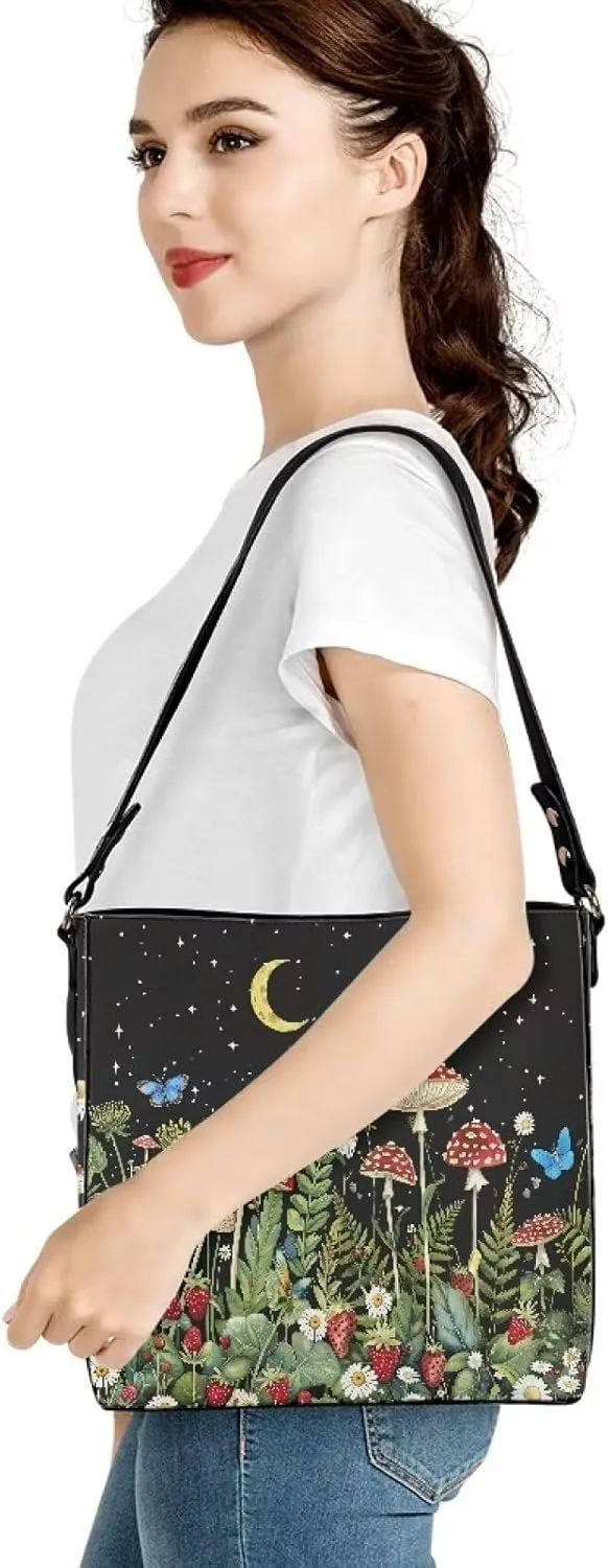 HUGS IDEA Handbags for Women's Leather Hobo Bags Shoulder Bucket Crossbody Purse