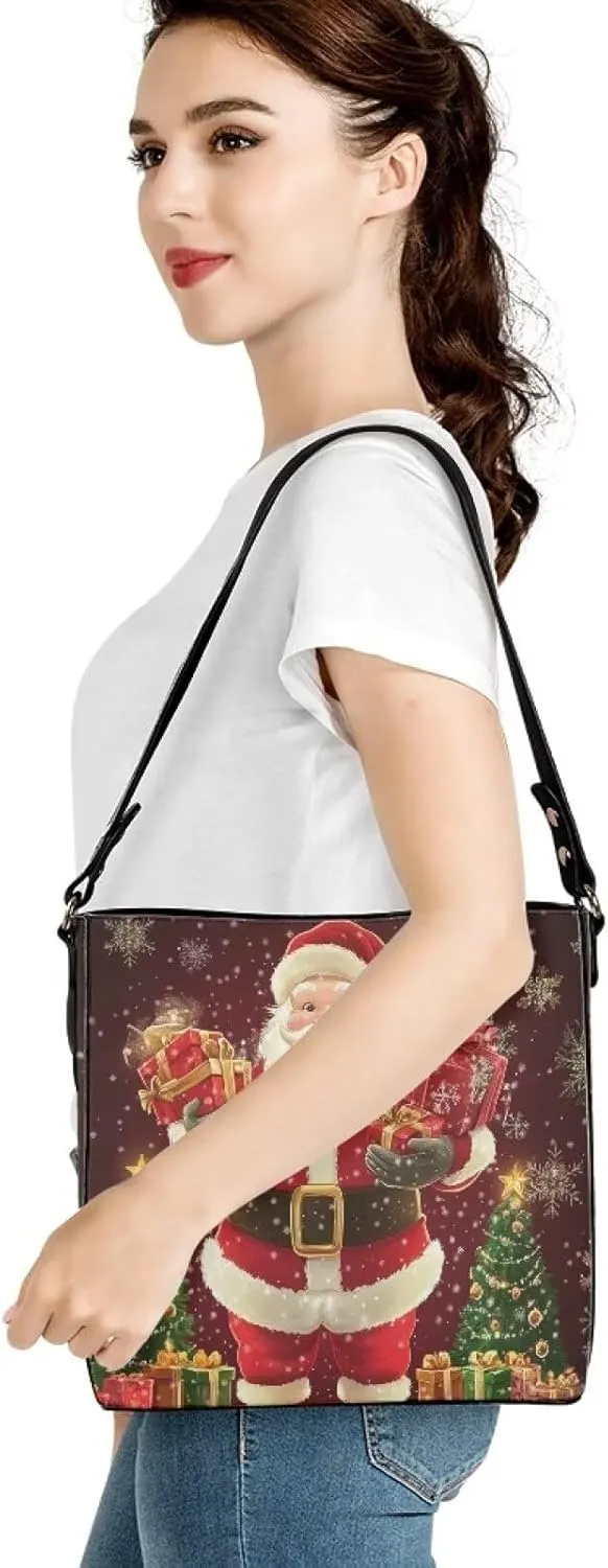 HUGS IDEA Women Handbags PU Leather Big Capacity Tote Handbag Hobo Crossbody Bucket Purse