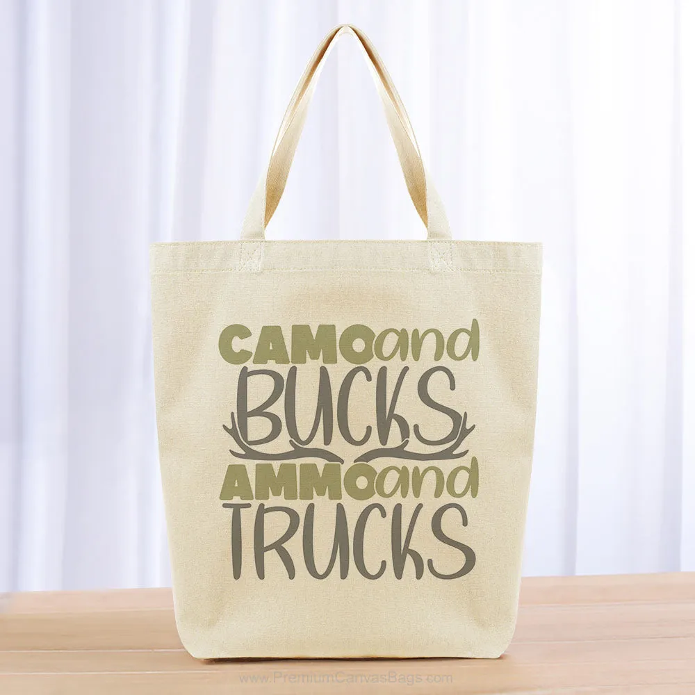 Hunting Tote Bag - khaki gray