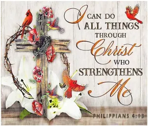 I Can Do All Things Cardinals Cotton Fat Quarter Panel