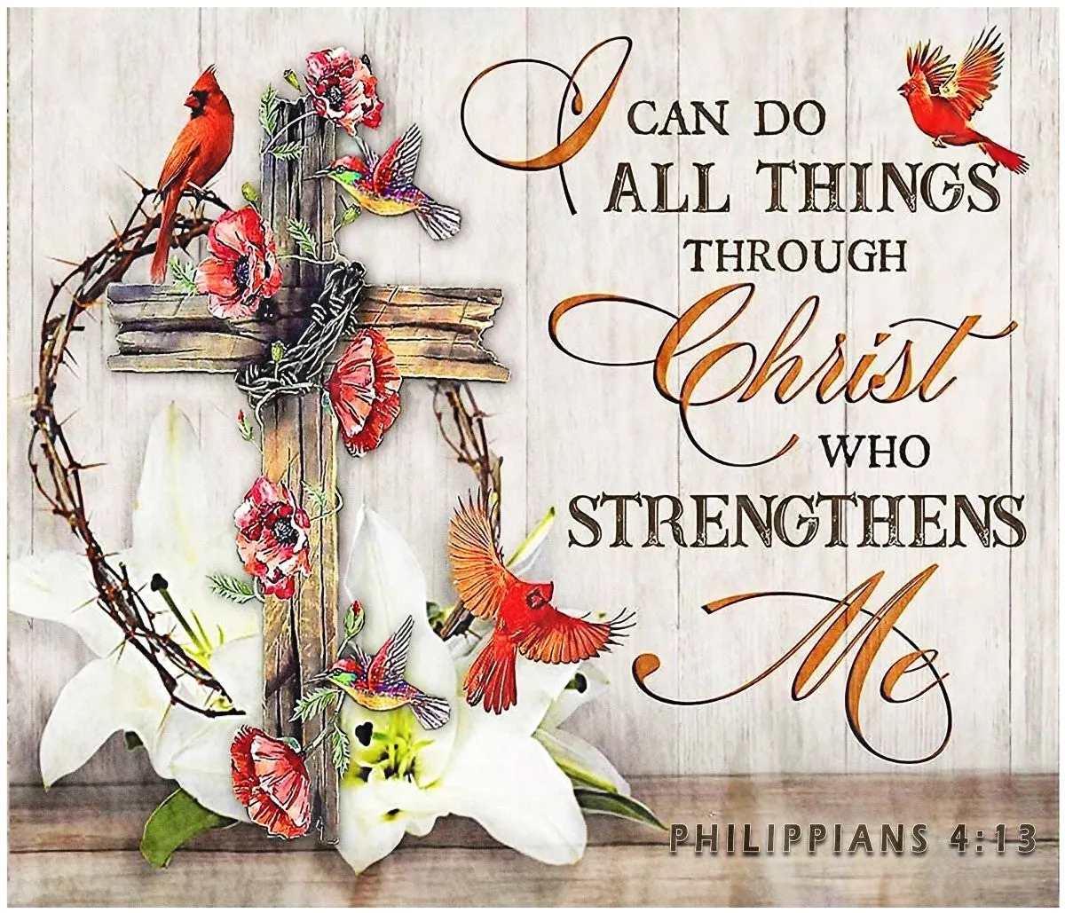 I Can Do All Things Cardinals Cotton Fat Quarter Panel