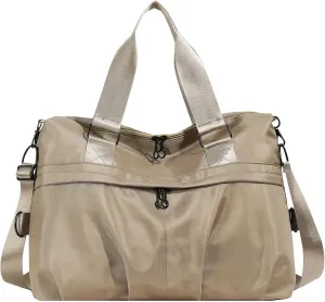 I IHAYNER Travel Weekender Bags for Women, Travel Duffle Bag with Laptop Compartment, Carry on Overnight Bag with Luggage Sleeve for Travel Gym, Khaki