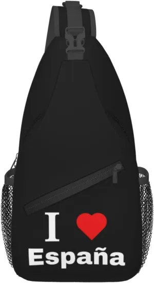 I Love España Crossbody Bags For Women Men Chest Backpack Gym Shoulder Bag Travel Outdoor Sports Casual Crossbody Bags