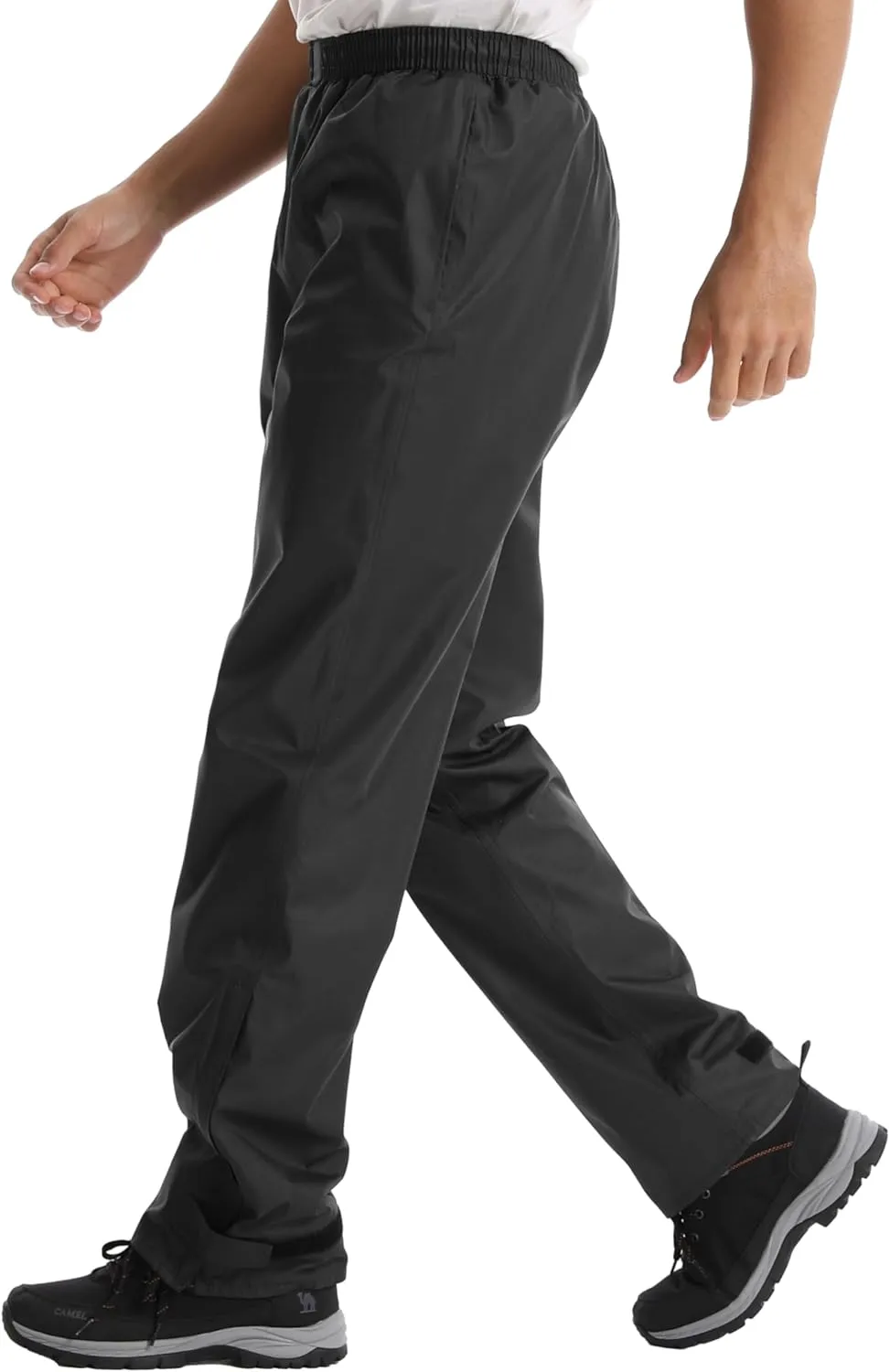 iCreek Men's Rain Pants Waterproof Over Pants Windproof Lightweight Hiking Pants Work Rain Outdoor for Golf, Fishing