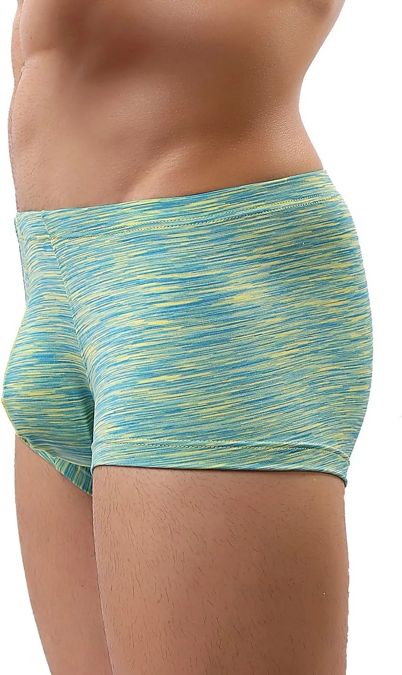 IKINGSKY Men's Stretch Boxer Briefs Underwear Sexy Low Rise Men Pouch Boxer Shorts