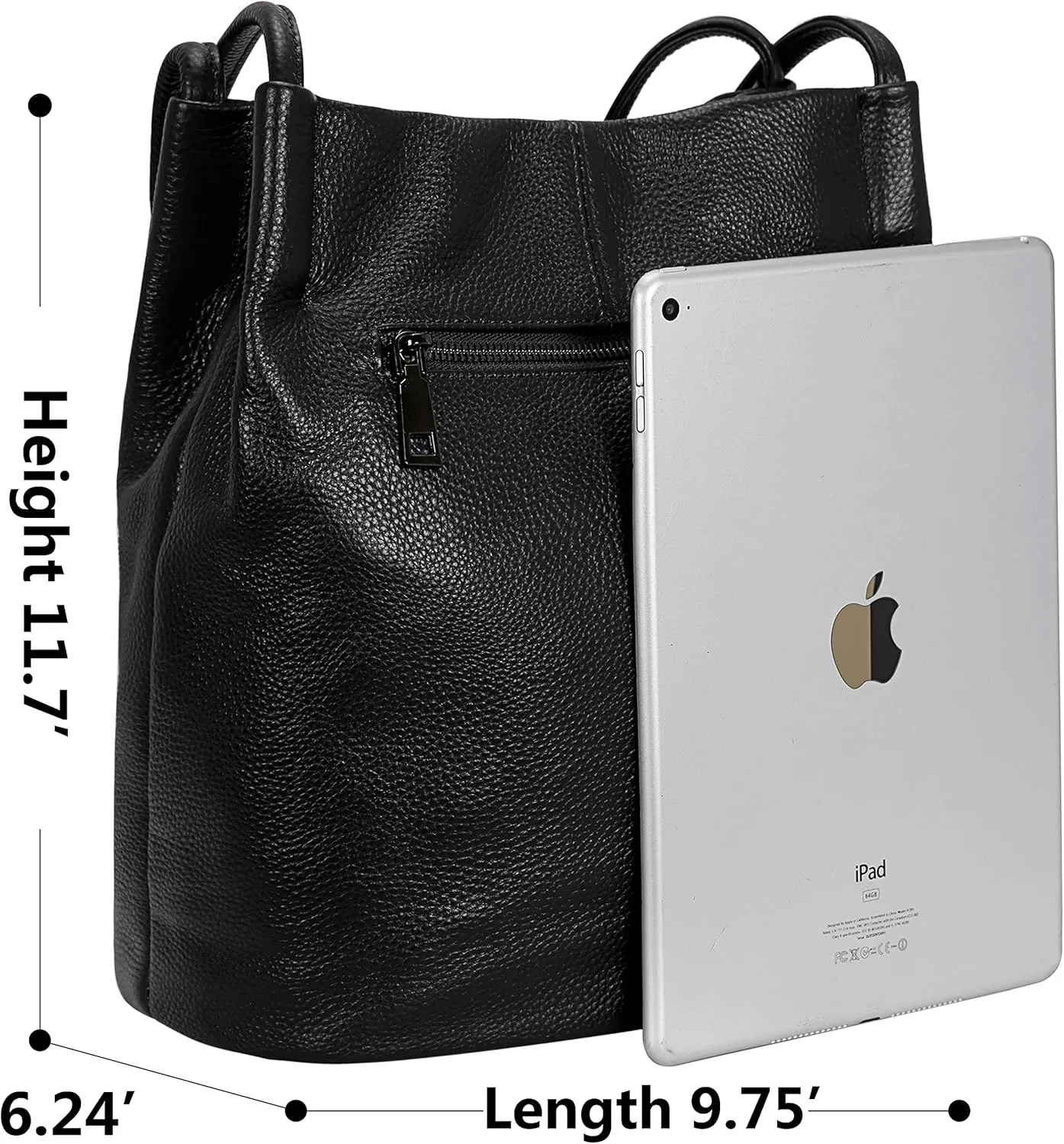 Iswee Genuine Leather Tote Bucket Bags Hobo Shoulder Bags Purse and Handbags for Women Trendy