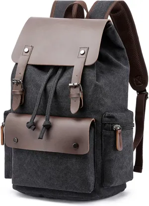 IT'SCARL Men's backpack with large capacity, fashionable travel style, outdoor hiking bag, business and leisure computer backpack (black)
