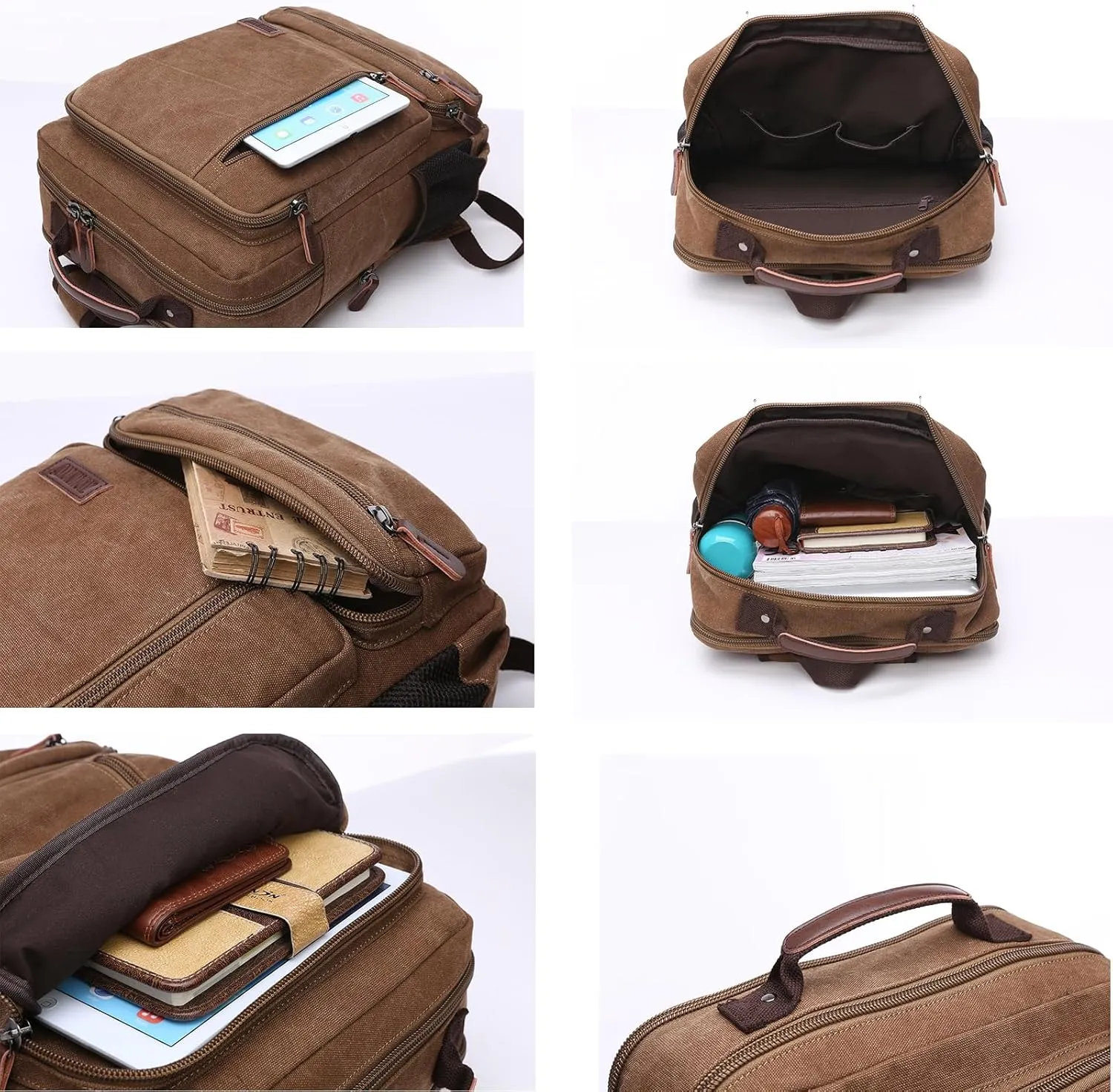 IT'SCARL Unisex backpack, 17 inch laptop backpack, waterproof travel bag (khaki)