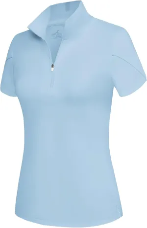 JACK SMITH Women's Golf Shirts Short Sleeve UPF50 Workout Tops for Women Moisture Wicking Dry fit Polo Shirt