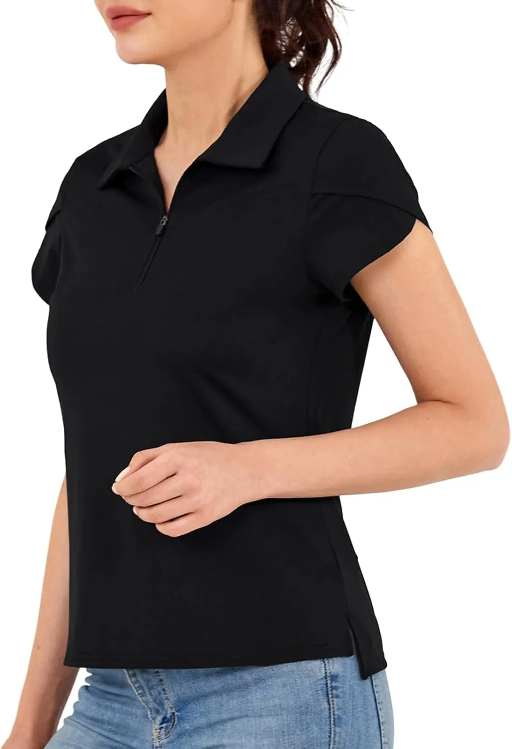 JACK SMITH Women's Golf Shirts Short Sleeve UPF50 Workout Tops for Women Moisture Wicking Dry fit Polo Shirt