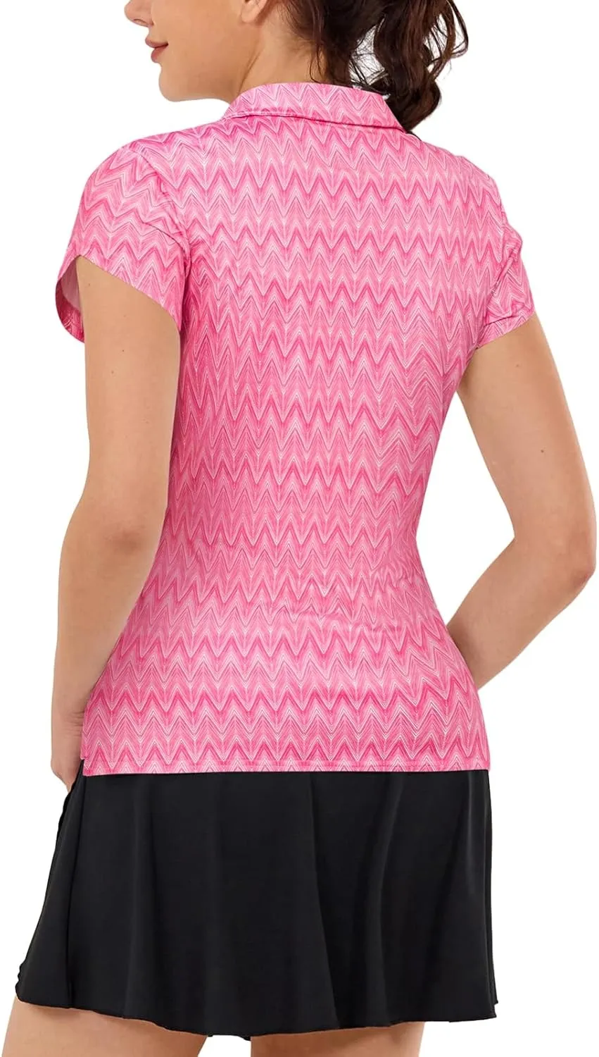 JACK SMITH Women's Golf Shirts Short Sleeve UPF50 Workout Tops for Women Moisture Wicking Dry fit Polo Shirt