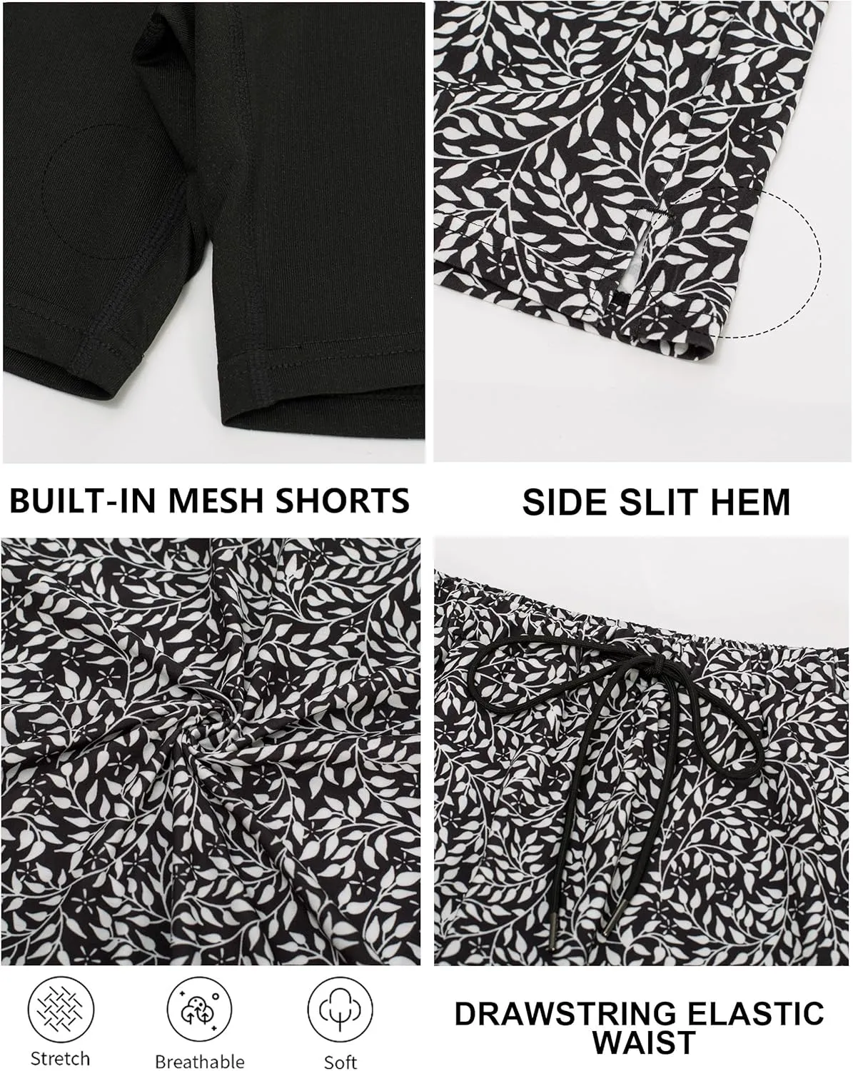 JACK SMITH Women's Stretchy Knee Length Skirts Athletic Skorts for Woman Drawstring Waist with Mesh Shorts Pockets