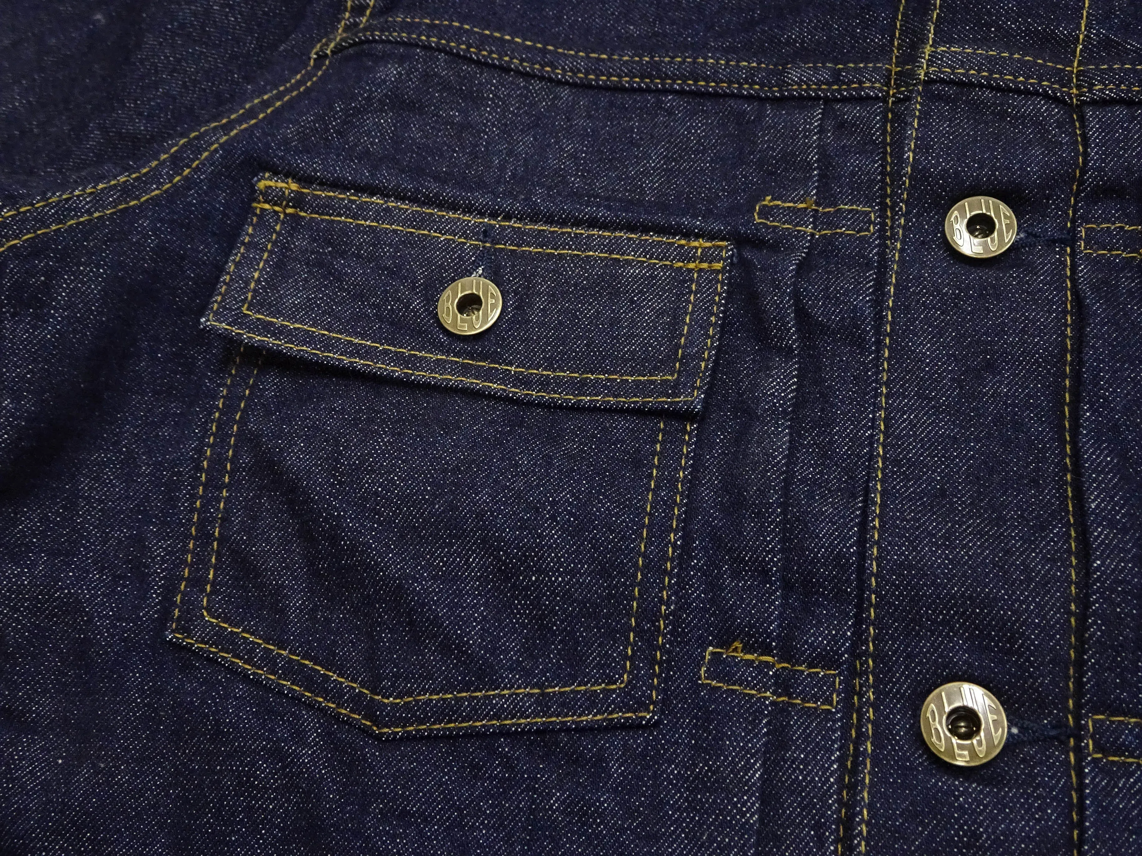 Japan Blue Jeans Denim Jacket Men's Modern-Fit Type 2 Style 12.5oz. Deep Indigo Soft Selvedge Denim Jean Jacket JBGJ1001 One-Wash