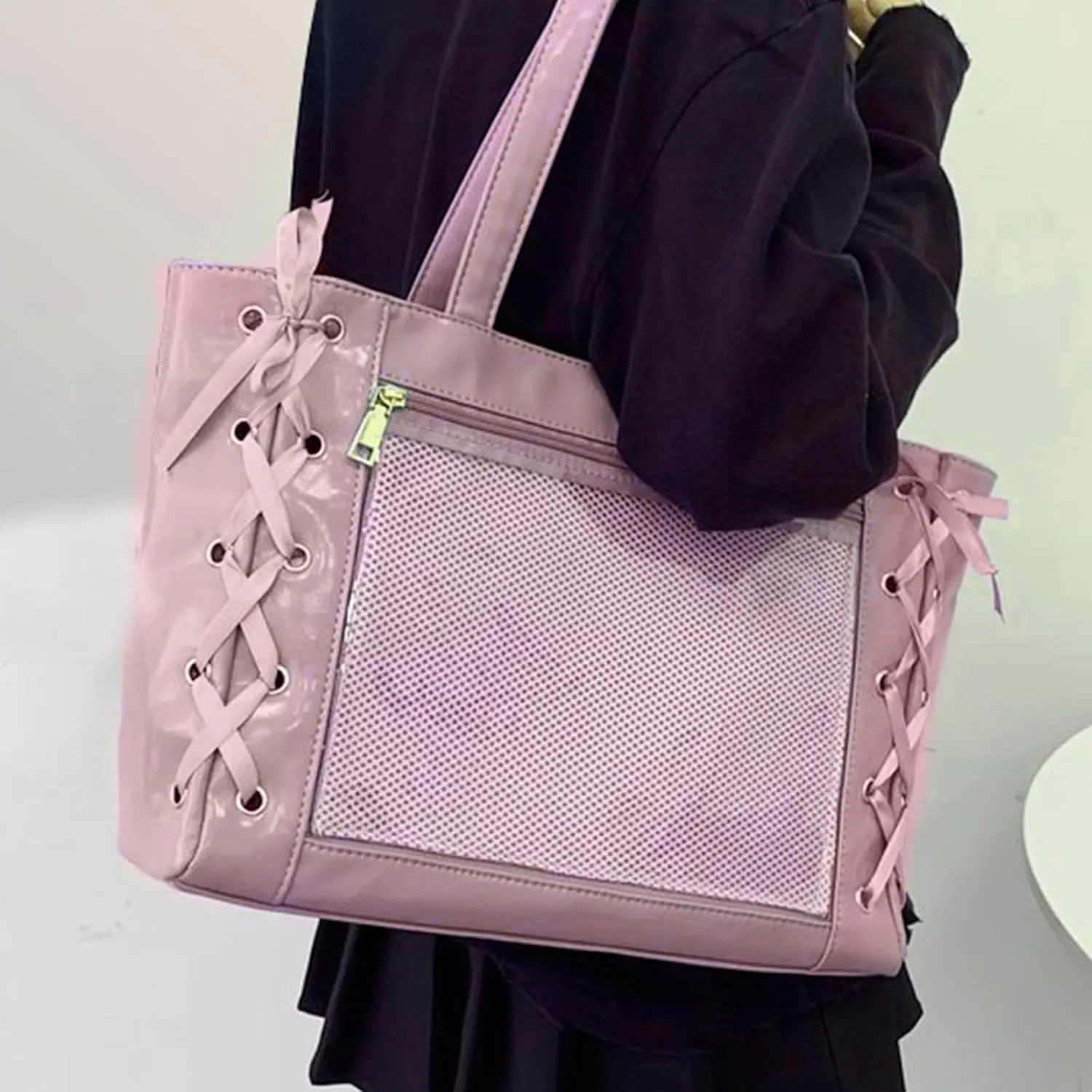 Japanese Anime Itabag Bag Large Capacity Girl's Shoulder Handbag with Reinforced Bottom Panel Underarm Bags for Student