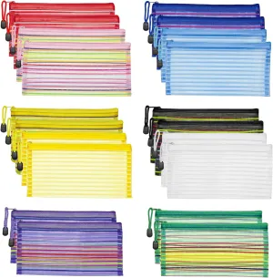 JARLINK 20 Pack 10 Colors Zipper Mesh Pouch, Zipper Bag Multipurpose Travel Bags for Office Supplies Cosmetics Travel Accessories Multicolor