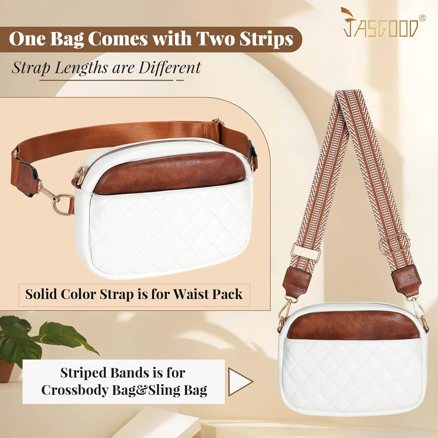 JASGOOD Crossbody Bags for Women, Leather Shoulder Purse and Handbags with Adjustable Strap