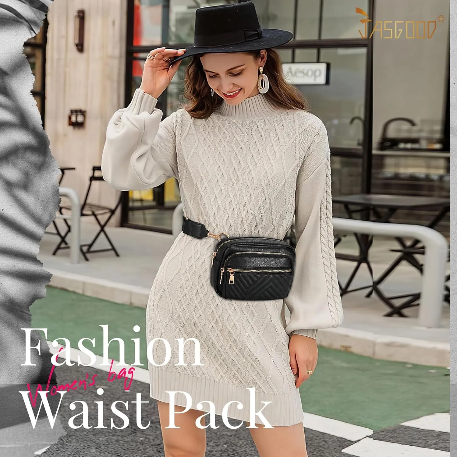 JASGOOD Crossbody Bags for Women, Leather Shoulder Purse and Handbags with Adjustable Strap