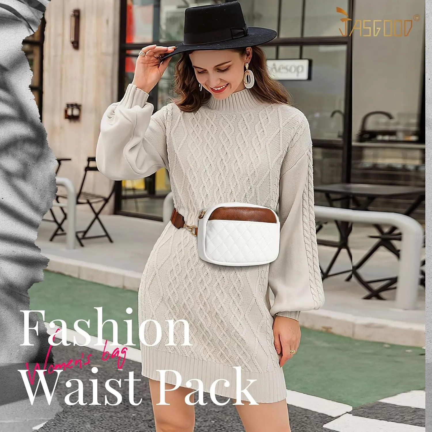 JASGOOD Crossbody Bags for Women, Leather Shoulder Purse and Handbags with Adjustable Strap