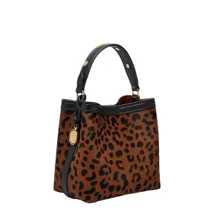Jessie Haircalf Leather Small Bucket Crossbody Bag
